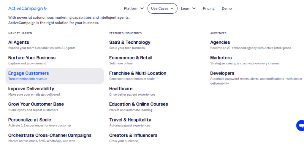  GetResponse vs ActiveCampaign:  ActiveCampaign features 