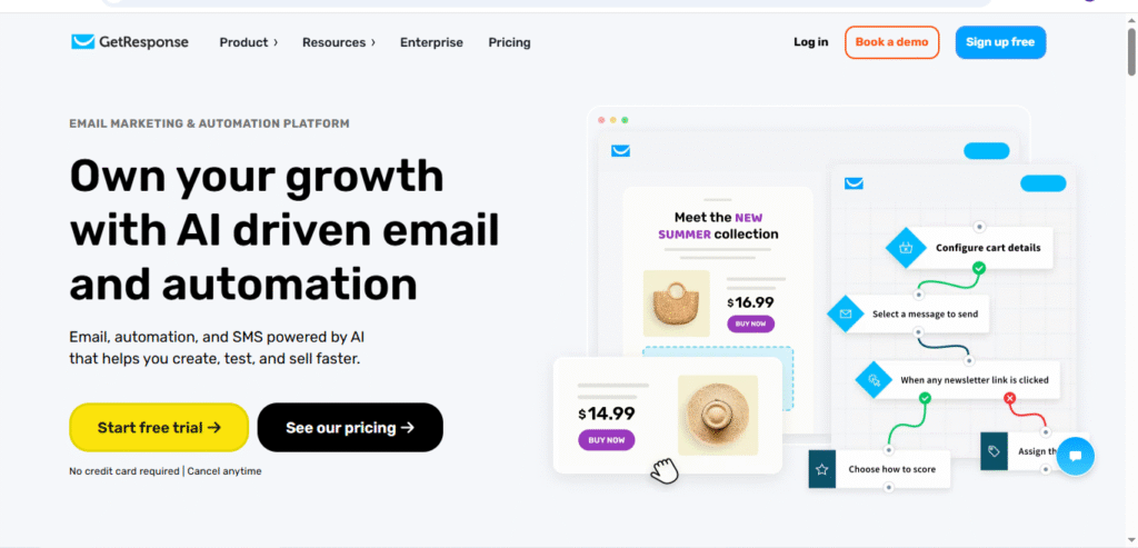 GetResponse vs ActiveCampaign: GetResponse dashboard

